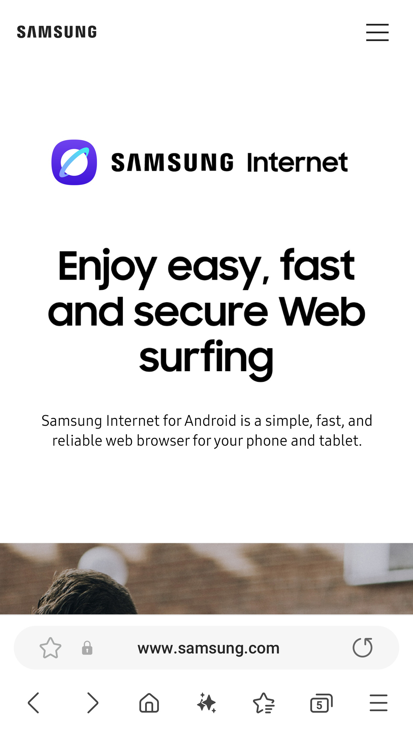 Screenshot des Samsung Browsers für Galaxy Fold 7 Screenshot des Samsung Browsers für Galaxy Fold 7