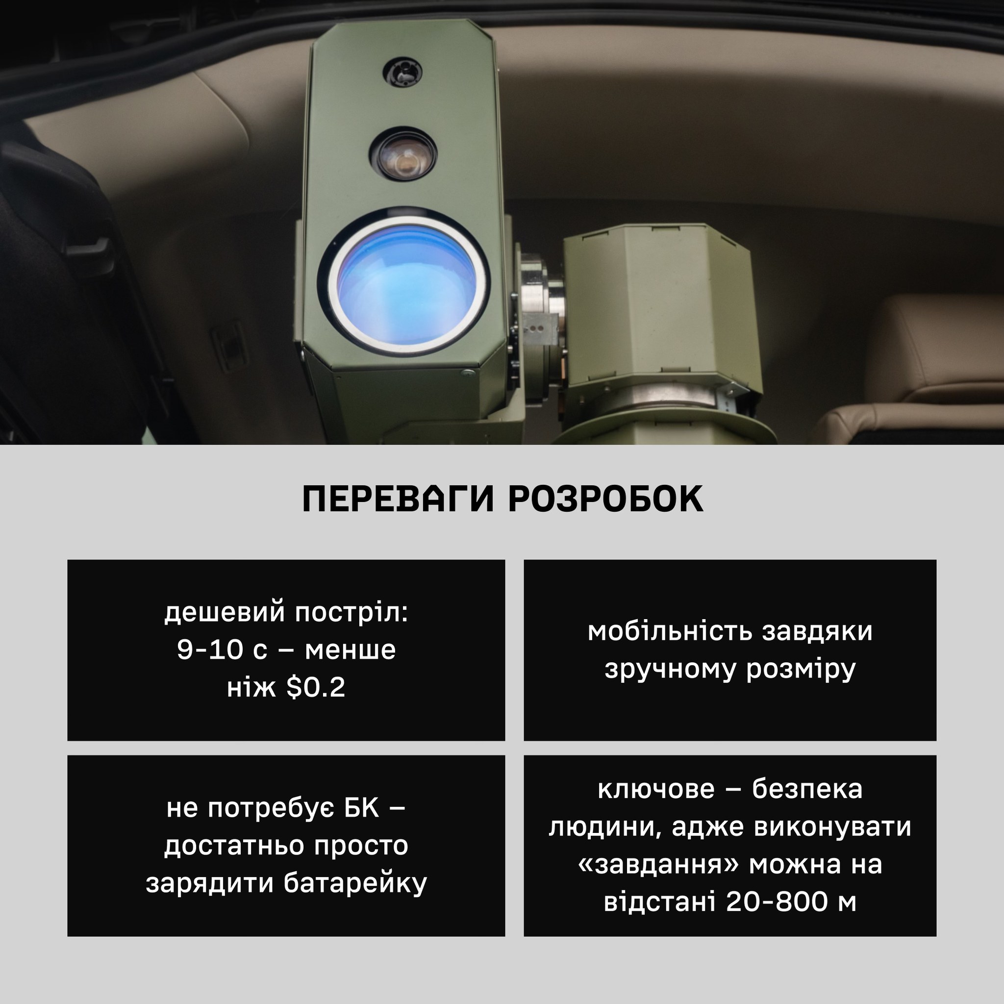 Die ukrainische Laseranlage SlimBeam. Illustration: Brave1