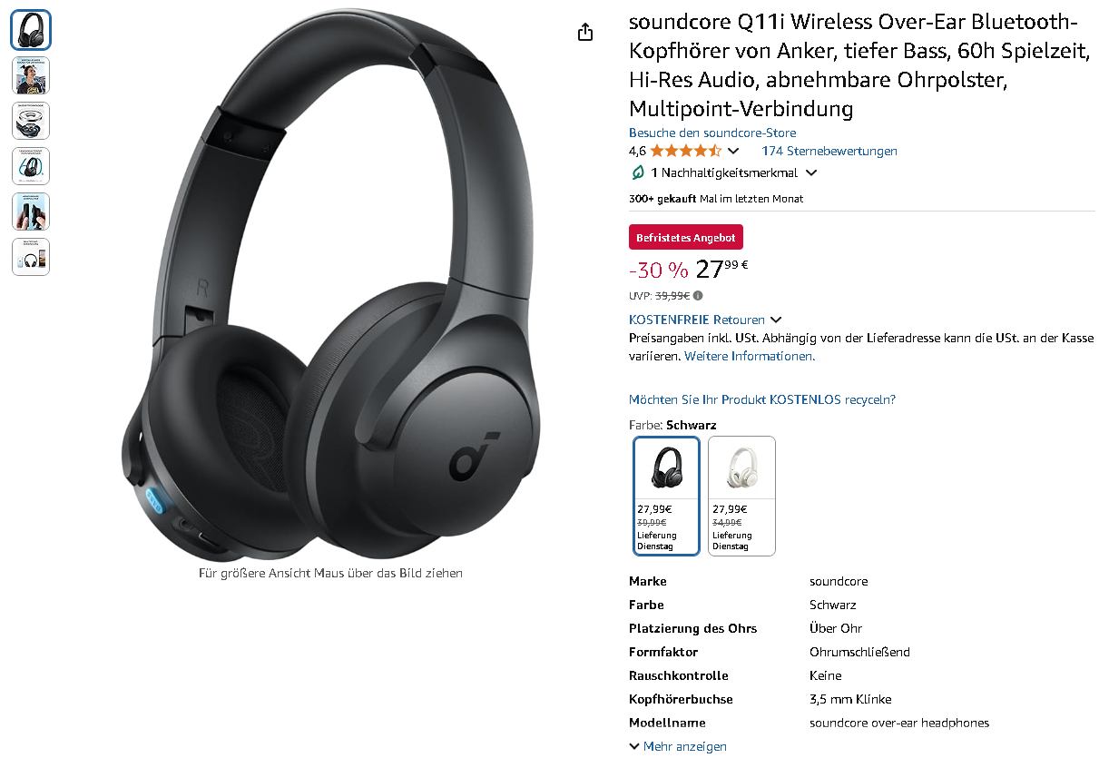 Soundcore Q11i Over-Ear Kopfhörer