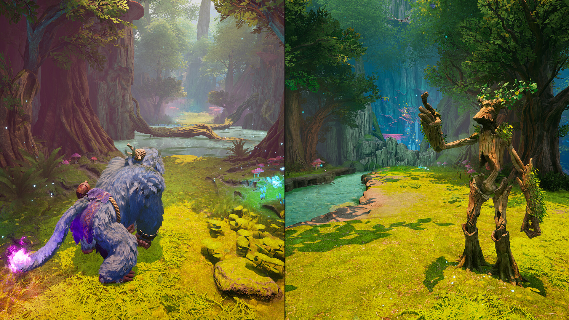 Eine Illustration aus dem Spiel Split Fiction, die Charaktere in verschiedenen Welten zeigt Eine Illustration aus dem Spiel Split Fiction, die Charaktere in verschiedenen Welten zeigt