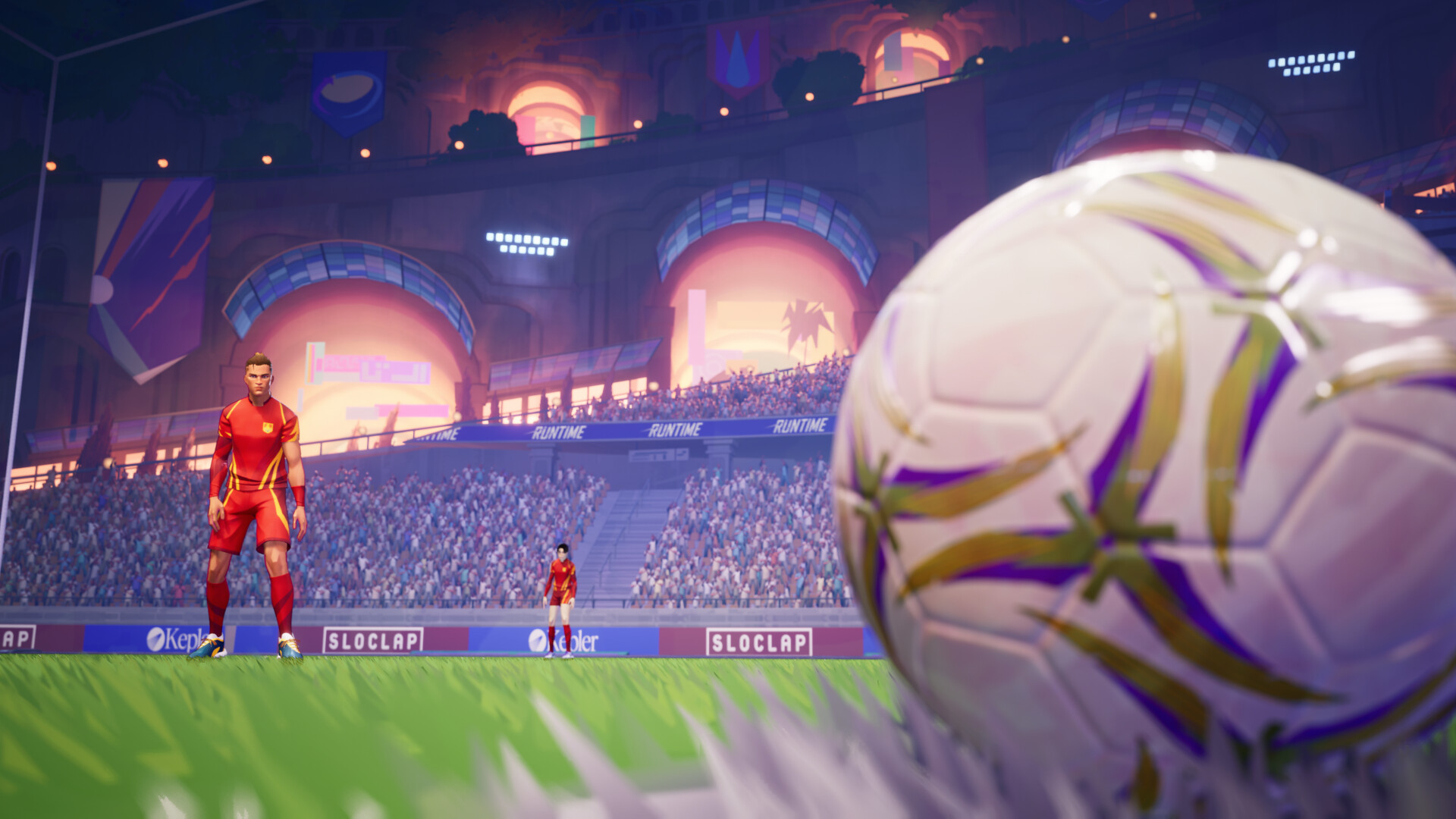 Spieler auf dem Rematch-Fußballfeld Spieler auf dem Rematch-Fußballfeld