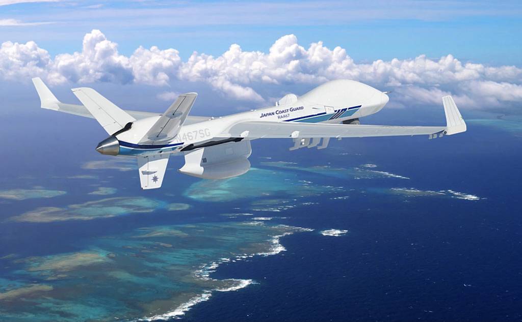 Die japanische Küstenwache hat mit dem Einsatz amerikanischer MQ-9B SeaGuardian-Drohnen begonnen Die japanische Küstenwache hat mit dem Einsatz amerikanischer MQ-9B SeaGuardian-Drohnen begonnen