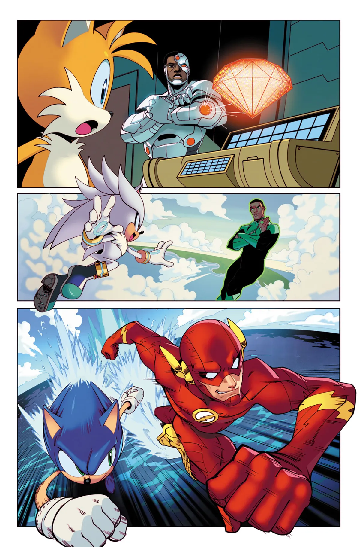 Szene aus dem Comicheft DC X Sonic the Hedgehog 1 Szene aus dem Comicheft DC X Sonic the Hedgehog 1