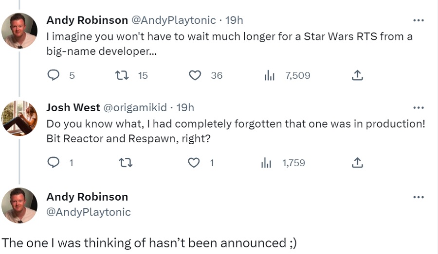 Ein seriöser Journalist hat angedeutet, dass ein Echtzeit-Strategiespiel, das auf dem Star Wars-Universum basiert, in Entwicklung ist, und dass es sich dabei nicht um ein Spiel von Respawn Studios handelt-2 Ein seriöser Journalist hat angedeutet, dass ein Echtzeit-Strategiespiel, das auf dem Star Wars-Universum basiert, in Entwicklung ist, und dass es sich dabei nicht um ein Spiel von Respawn Studios handelt-2