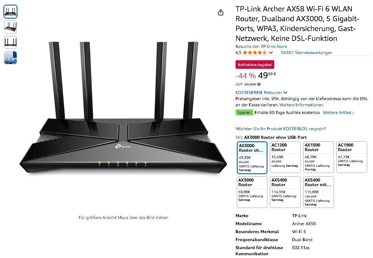 TP-Link Archer AX58 Router
