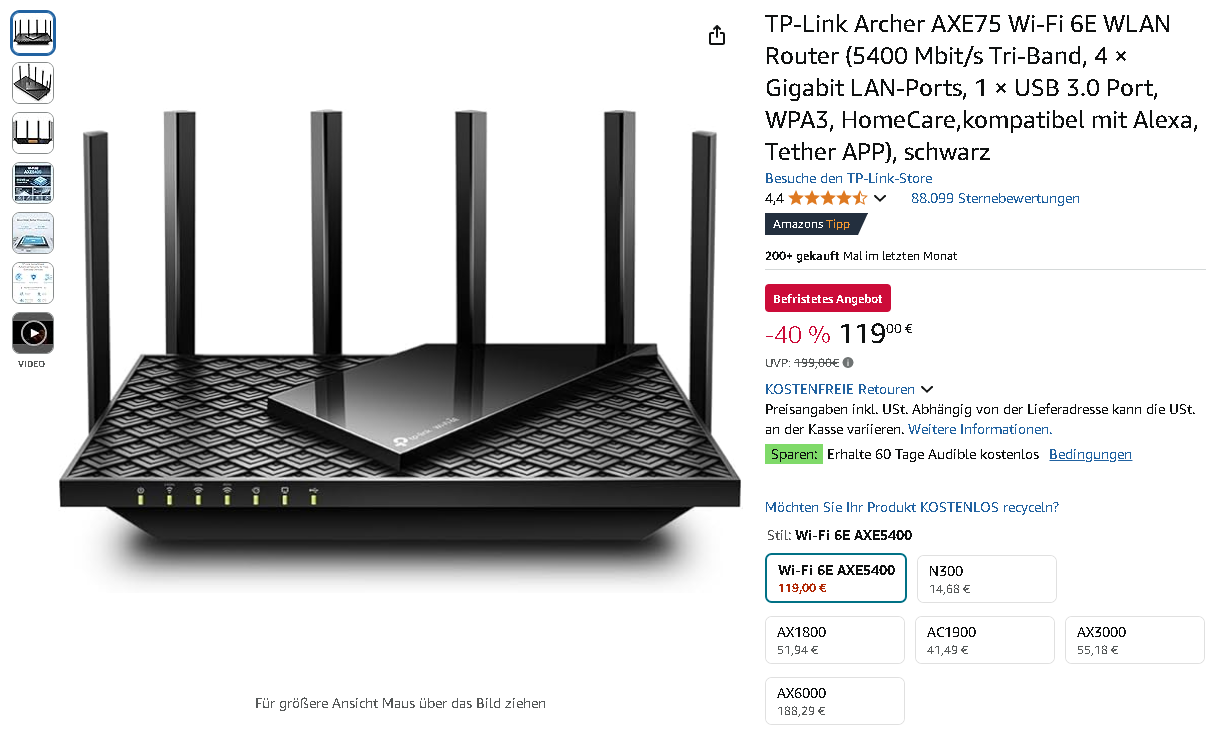 TP-Link Archer AXE75 Wi-Fi 6E Router TP-Link Archer AXE75 Wi-Fi 6E Router Screenshot