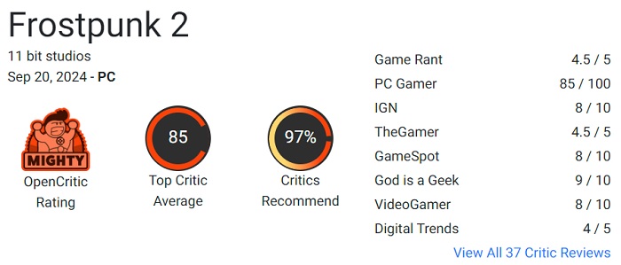 Überlegene Strategie von 11 bit: Kritiker sind von Frostpunk 2 begeistert und empfehlen das Spiel allen Fans des Genres-2 Überlegene Strategie von 11 bit: Kritiker sind von Frostpunk 2 begeistert und empfehlen das Spiel allen Fans des Genres-2
