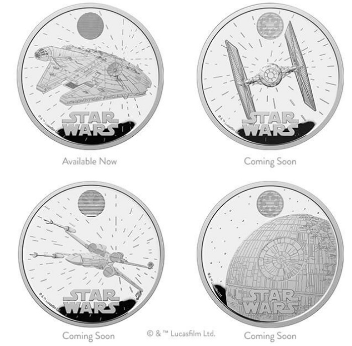 Die britische Münzanstalt hat eine Numismatik-Kollektion herausgegeben, die drei ikonische Raumschiffe und den Todesstern aus Star Wars zeigt-4 Die britische Münzanstalt hat eine Numismatik-Kollektion herausgegeben, die drei ikonische Raumschiffe und den Todesstern aus Star Wars zeigt-4