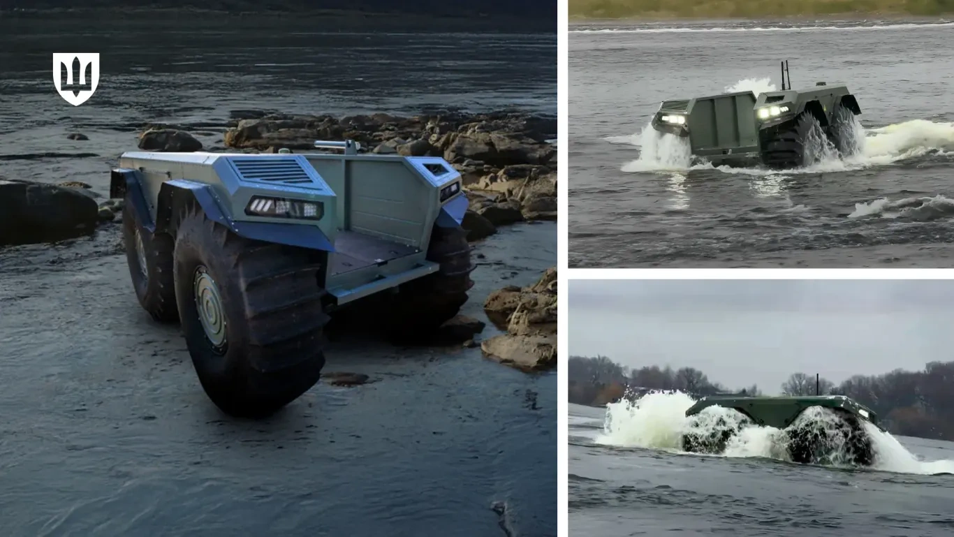 UNEX UGV, amphibische unbemannte Luftplattform, Illustration des Verteidigungsministeriums der Ukraine.