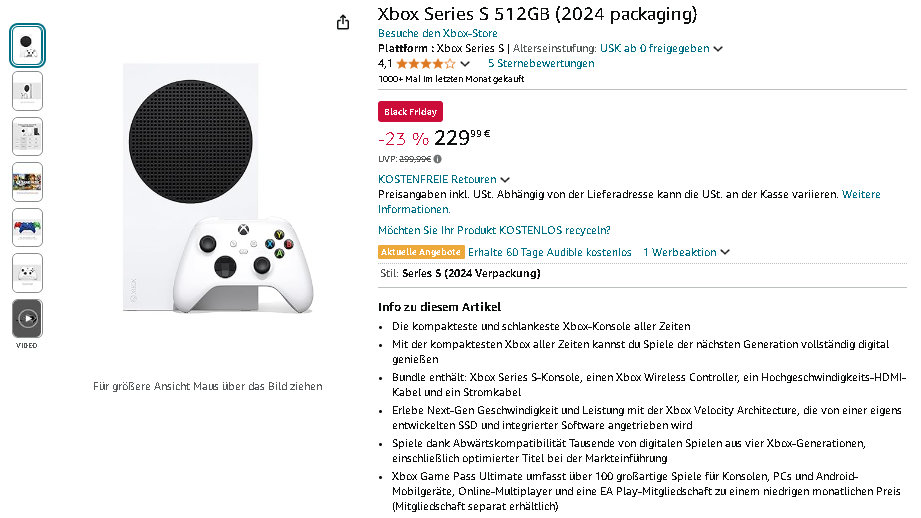 Xbox Series S 512GB Screenshot Xbox Series S 512GB