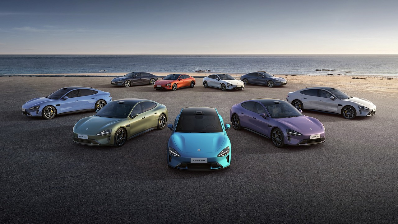 Farboptionen für das Elektroauto Xiaomi SU7