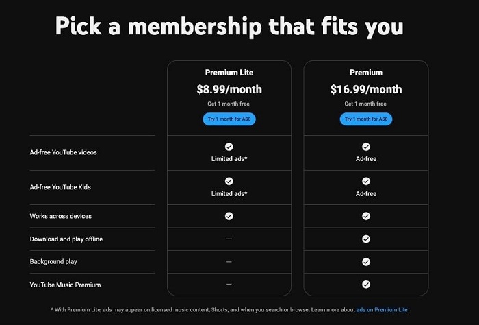 YouTube testet einen überarbeiteten Premium-Lite-Tarif - wahrscheinlich wird diese Option bald wieder verfügbar sein-2 YouTube testet einen überarbeiteten Premium-Lite-Tarif - wahrscheinlich wird diese Option bald wieder verfügbar sein-2